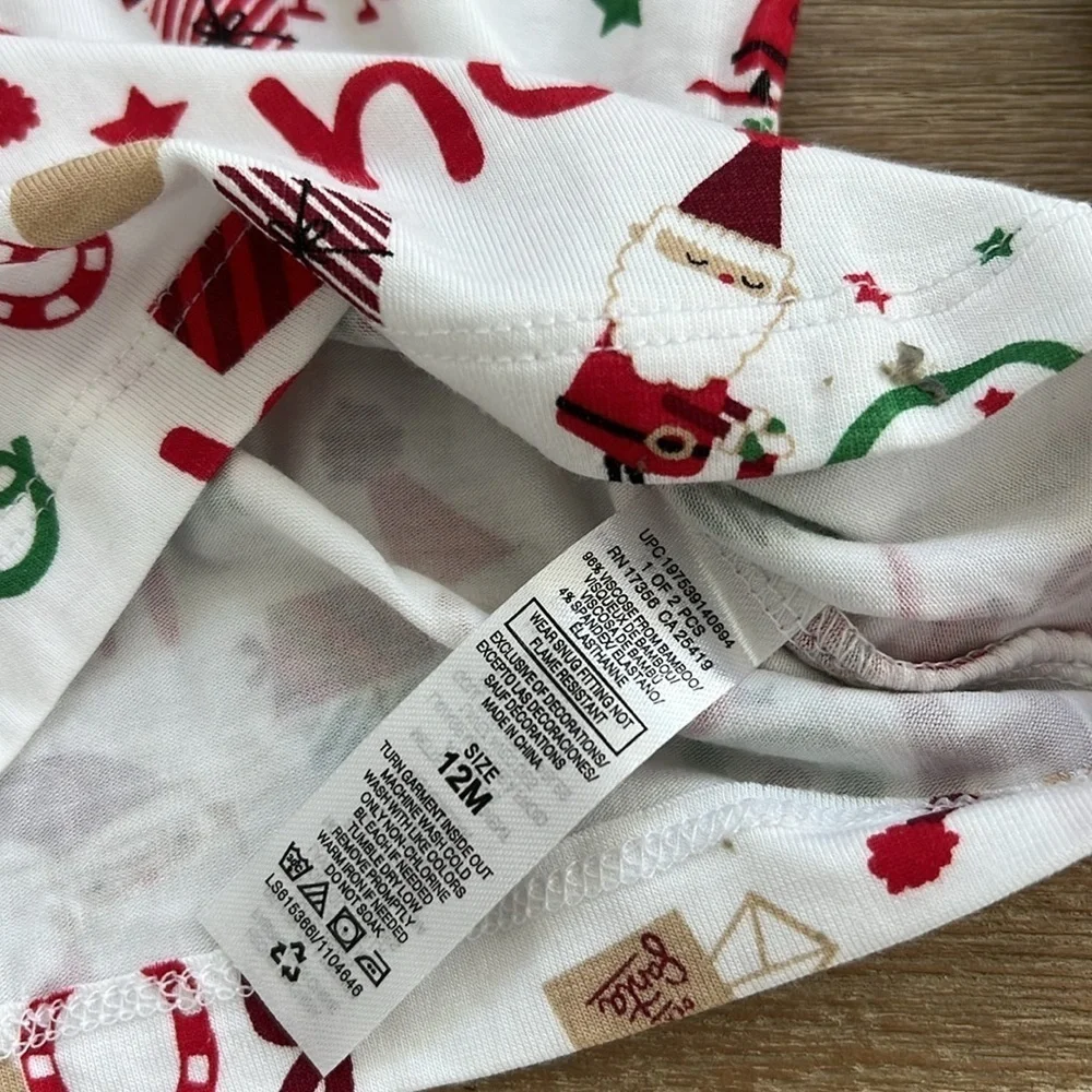 🎄Little Me Baby Boy Bamboo Christmas Ski Pajama Set 12 months